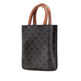 セリーヌ トリオンフ ミニ バーティカル カバ ハンドバッグ ショルダーバッグ 2WAY ブラック ブラウン PVC レザー レディース CELINE 【中古】